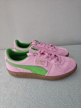 PUMA Palermo Special Pink & Green Womens Leather Sneakers